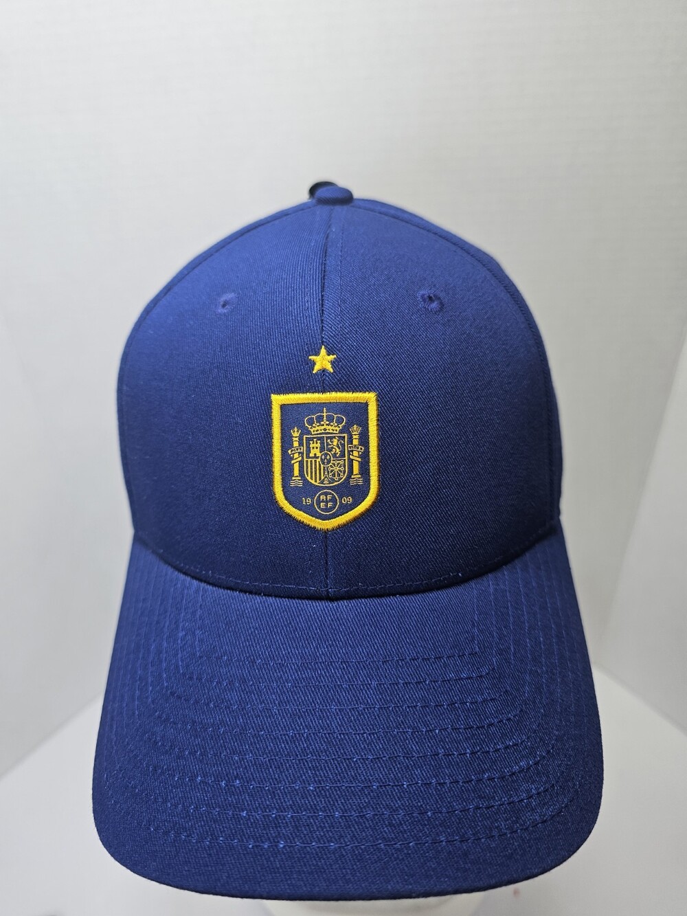 Adidas Spain RFEF Soccer Cap Navy Yellow Adjustable OSFM KD3198 NWT